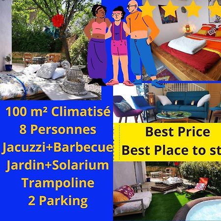Cool Mediterranean Life 8 People Jacuzzi Barbecue Gametrampoline 2 Parking Beziers Exterior photo